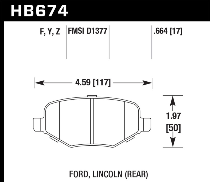Picture of Hawk Performance HAWK HPS Brake Pad Sets Rear - HB674F.664