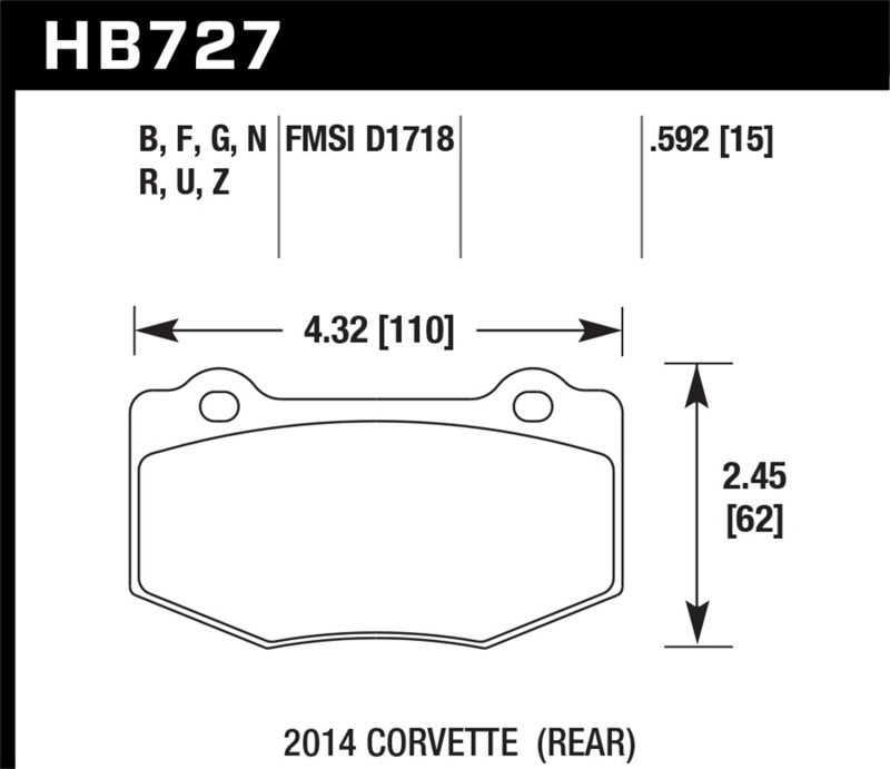 Picture of Hawk Performance HAWK Ceramic Brake Pad Sets - HB727Z.592