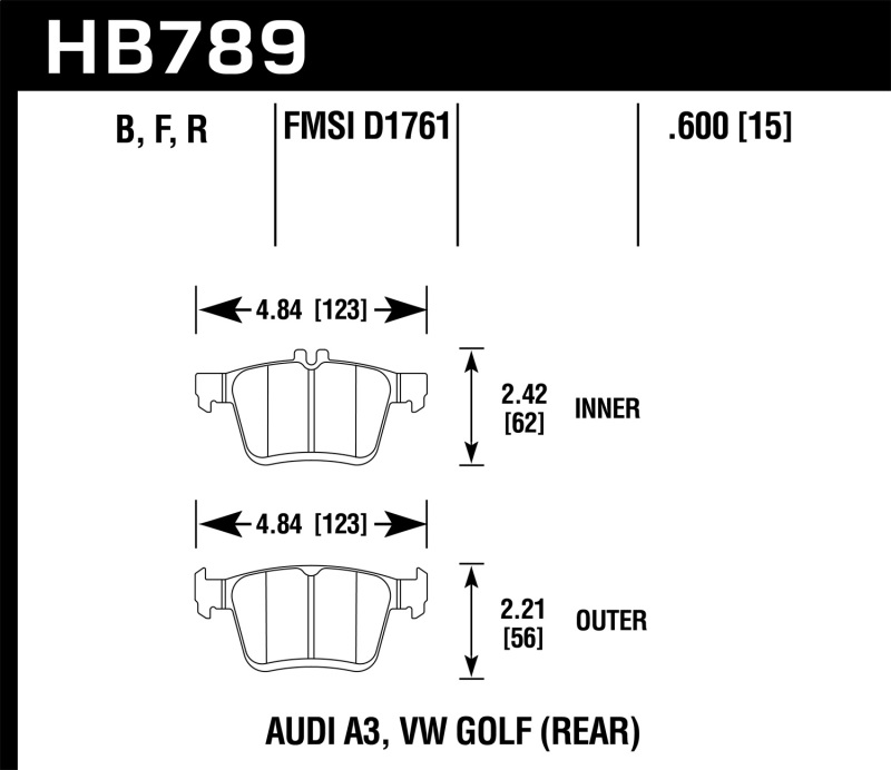 Picture of Hawk Performance HAWK Ceramic Brake Pad Sets - HB789Z.600