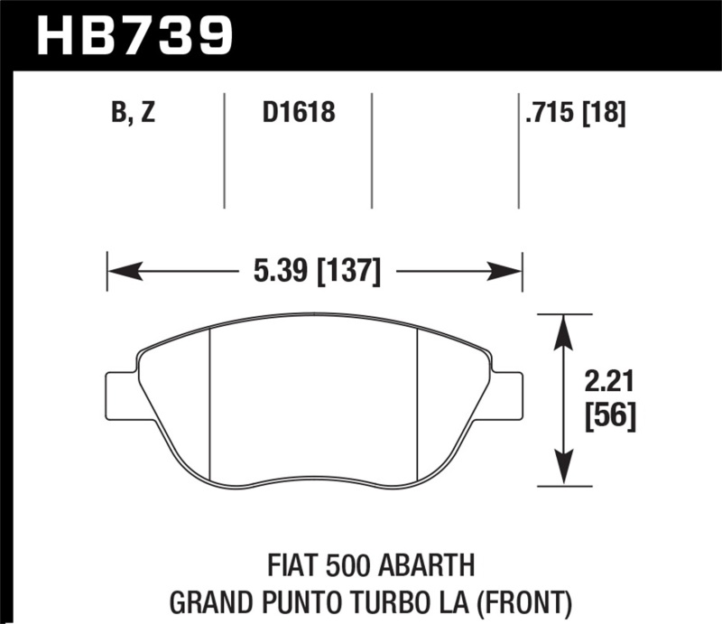 Picture of Hawk Performance HAWK HPS 5.0 Brake Pad Sets - HB739B.715