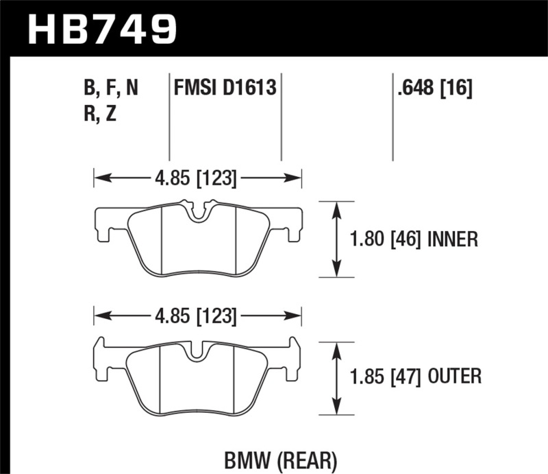 Picture of Hawk Performance HAWK HPS 5.0 Brake Pad Sets - HB749B.648