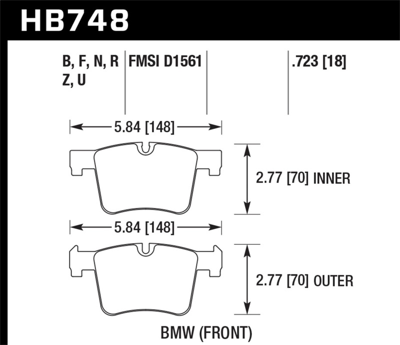 Picture of Hawk Performance HAWK HPS Brake Pad Sets - HB748F.723