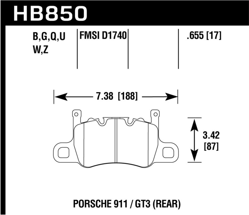 Picture of Hawk Performance HAWK HPS 5.0 Brake Pad Sets - HB850B.655