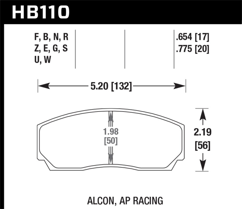Picture of Hawk Performance HAWK HPS Brake Pad Sets - HB110F.654