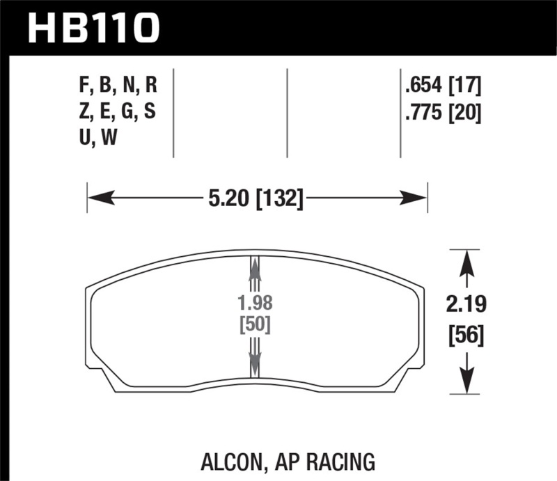 Picture of Hawk Performance HAWK Ceramic Brake Pad Sets - HB110Z.654