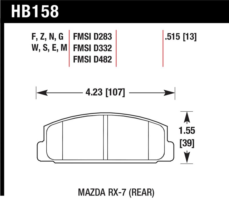 Picture of Hawk Performance HAWK HP+ Brake Pad Sets - HB158N.515