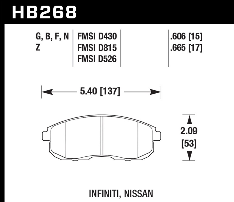 Picture of Hawk Performance HAWK Ceramic Brake Pad Sets - HB268Z.665