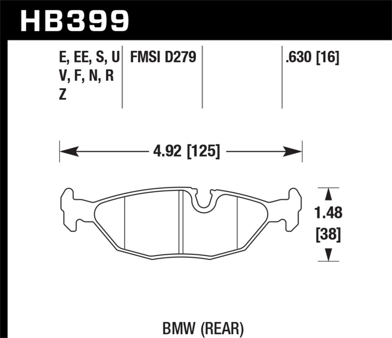 Picture of Hawk Performance HAWK HP+ Brake Pad Sets Rear - HB399N.630
