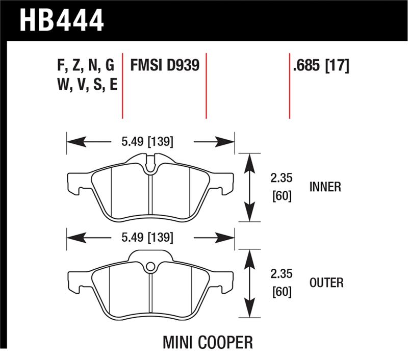 Picture of Hawk Performance HAWK Ceramic Brake Pad Sets - HB444Z.685