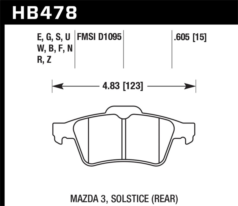 Picture of Hawk Performance HAWK Ceramic Brake Pad Sets - HB478Z.605