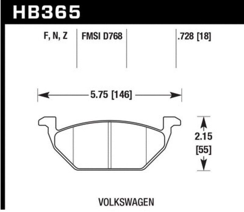 Picture of Hawk Performance HAWK HPS 5.0 Brake Pad Sets Front - HB365B.728