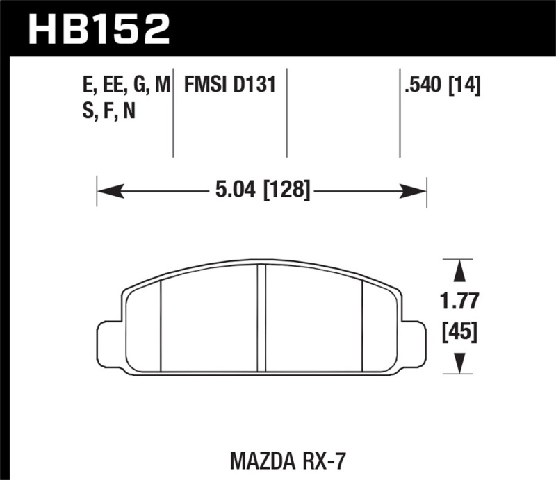 Picture of Hawk Performance HAWK ER-1 Brake Pad Sets - HB152D.540
