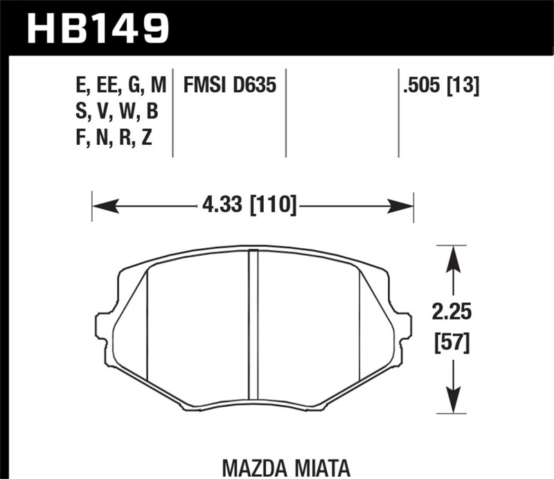 Picture of Hawk Performance HAWK ER-1 Brake Pad Sets - HB149D.505