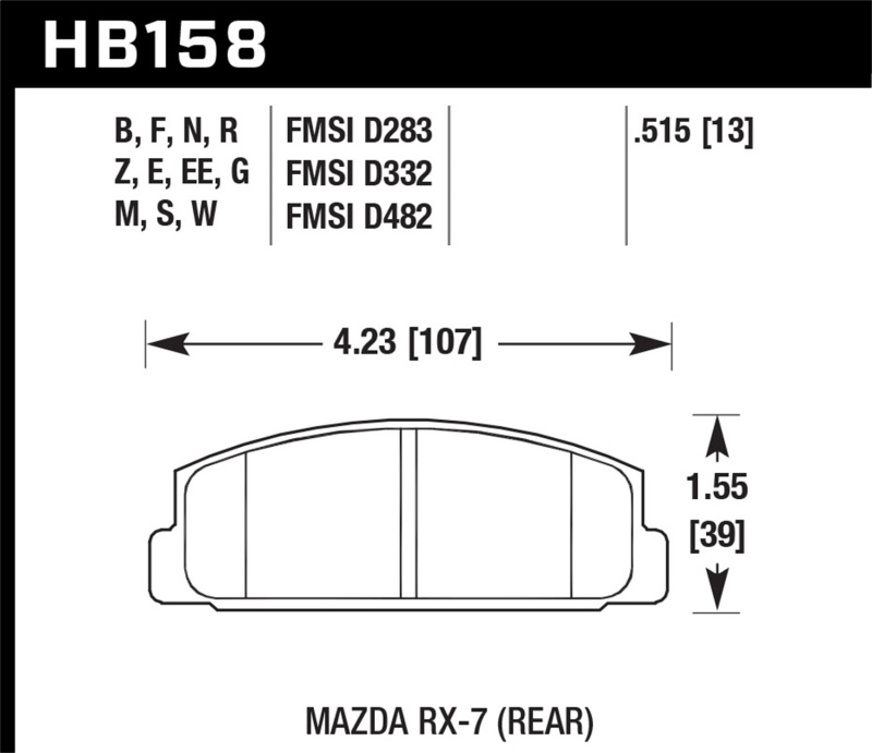 Picture of Hawk Performance HAWK ER-1 Brake Pad Sets - HB158D.515