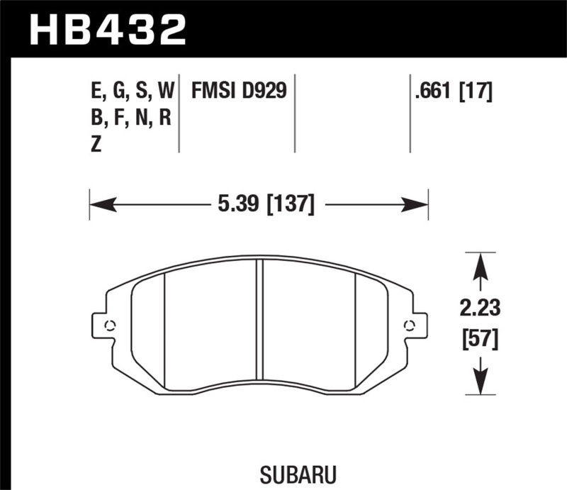 Picture of Hawk Performance HAWK ER-1 Brake Pad Sets - HB432D.661