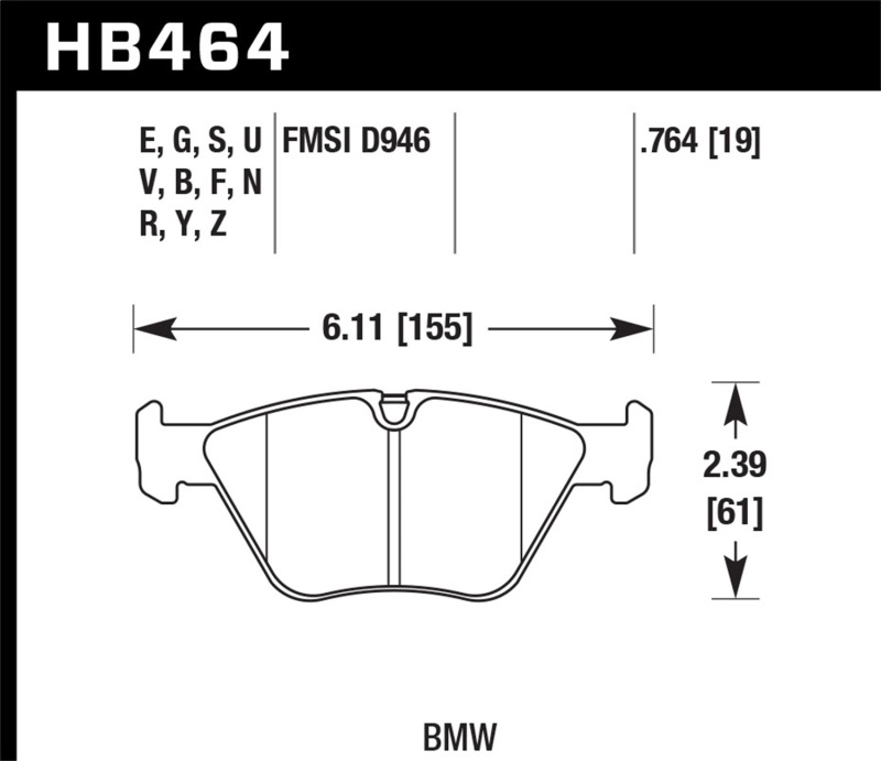 Picture of Hawk Performance HAWK ER-1 Brake Pad Sets - HB464D.764