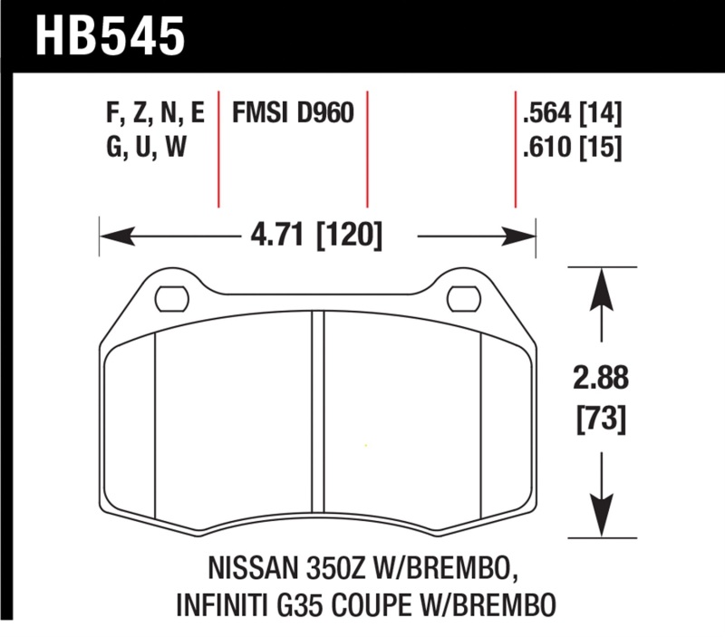 Picture of Hawk Performance HAWK ER-1 Brake Pad Sets - HB545D.564