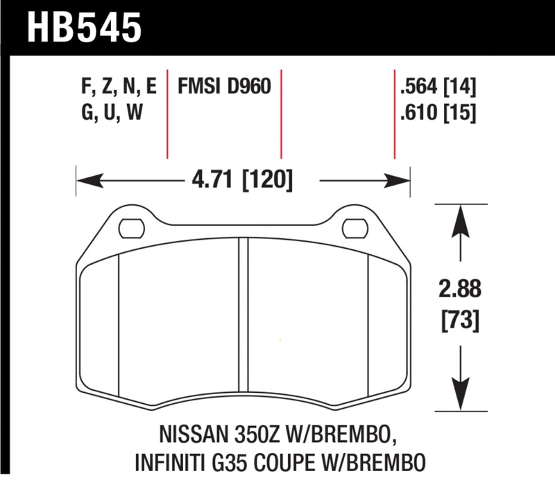 Picture of Hawk Performance HAWK ER-1 Brake Pad Sets - HB545D.564