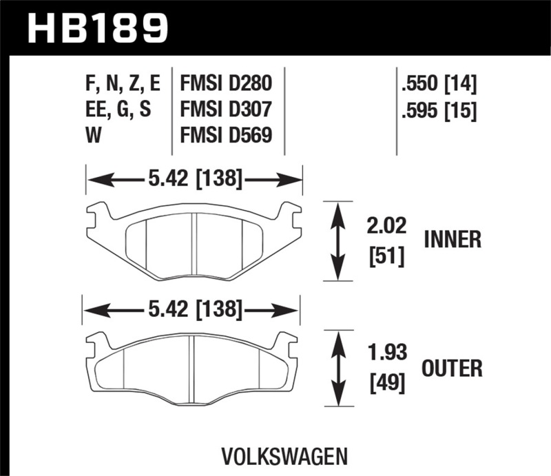 Picture of Hawk Performance HAWK ER-1 Brake Pad Sets - HB189D.595