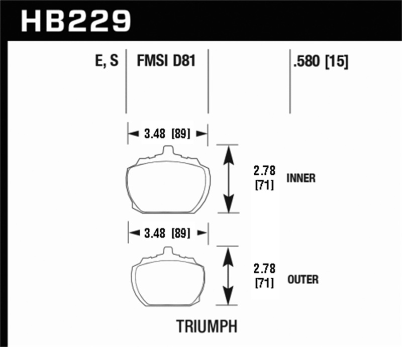 Picture of Hawk Performance HAWK ER-1 Brake Pad Sets - HB229D.580