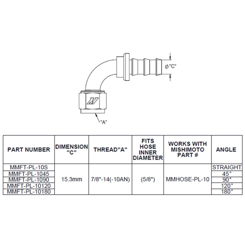 Picture of Mishimoto MM Fittings - MMFT-PL-1045