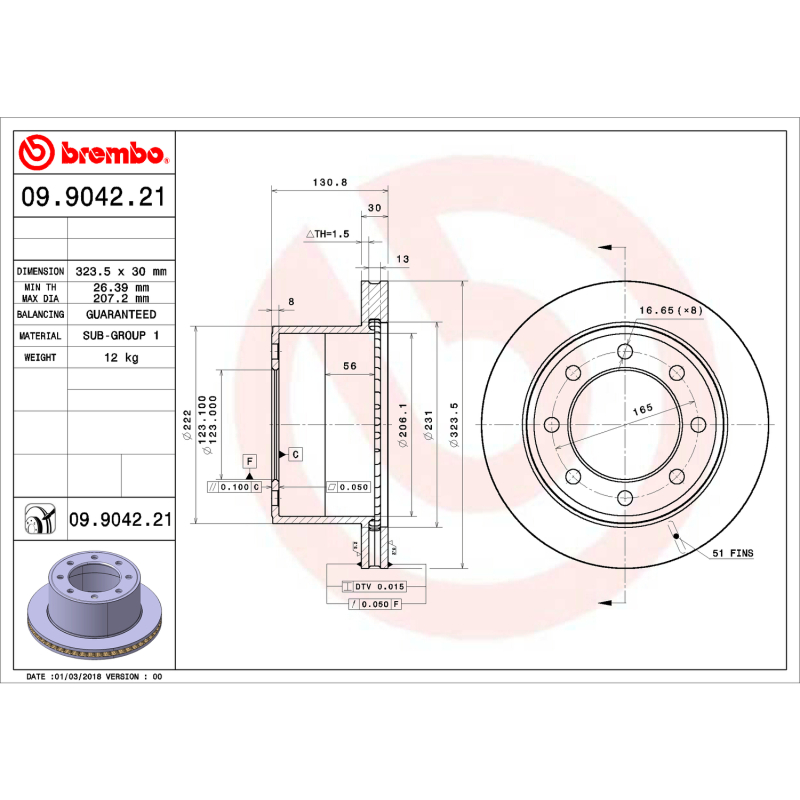 Picture of Brembo OE BRE UV Coated OE Equiv Rotors Brake Rotors - 09.9042.20