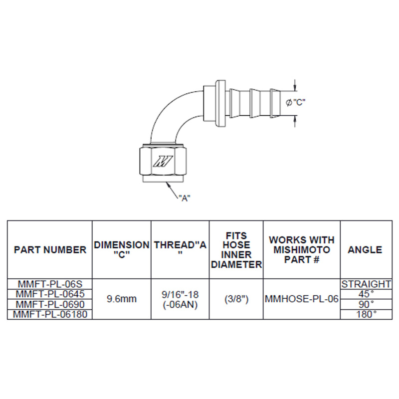 Picture of Mishimoto MM Fittings - MMFT-PL-6180