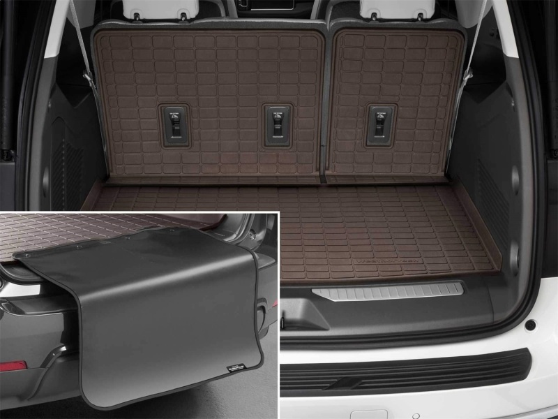 Picture of WeatherTech 2021 Chevrolet Suburban/GMC Yukon XL SeatBack Cargo Liners HP w/Bumper Protector - Cocoa
