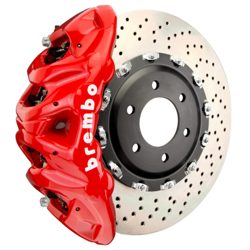 Picture of Brembo 25+ BMW X3 M50 xDrive (G45) Front GT BBK 8 Piston Cast 412x38 2pc Rotor Drilled - Red