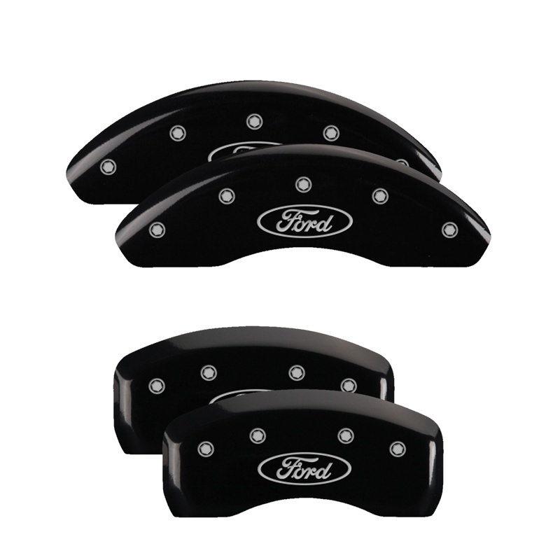 Picture of MGP 4 Caliper Covers Engraved Front & Rear Oval logo/Ford Black finish silver ch