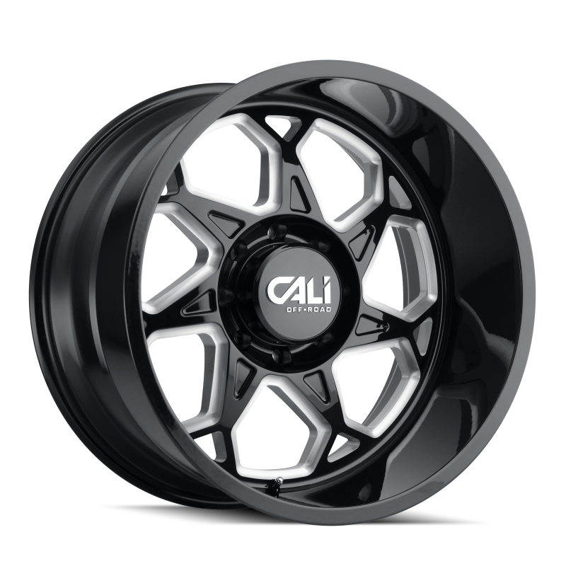 Picture of Cali Off-Road 9111 Sevenfold 20x12 / 6x135 BP / -51mm Offset / 87.1mm Hub Gloss Black Milled Wheel