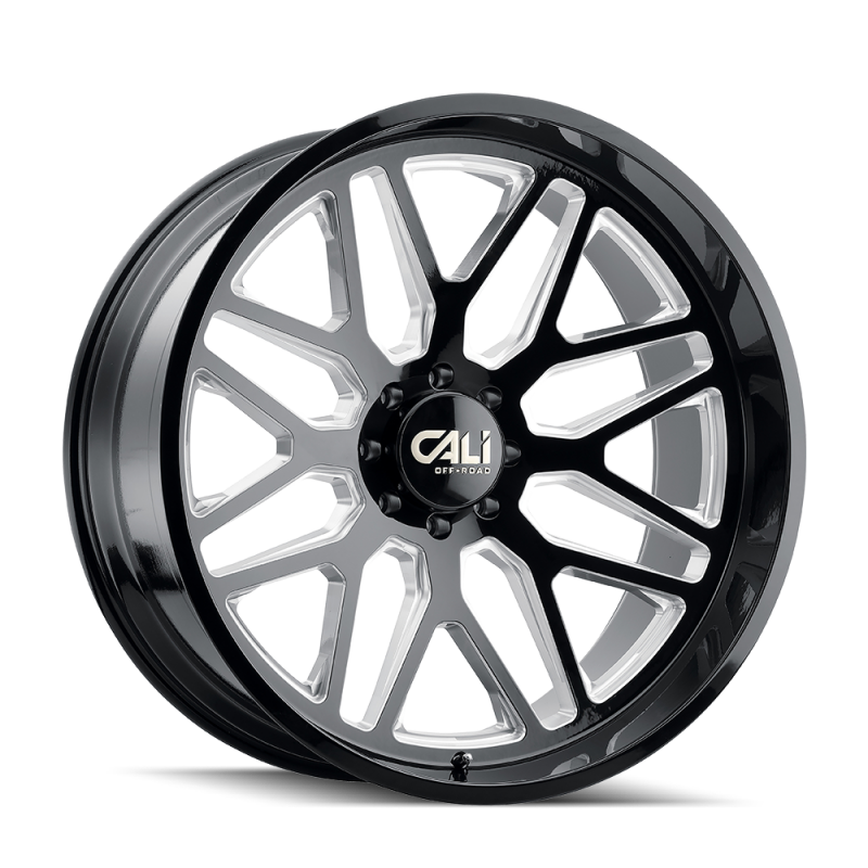 Picture of Cali Off-Road 9115 Invader 22x12 / 6x139.7 BP / -51mm Offset / 106.1mm Hub Gloss Black Milled Wheel