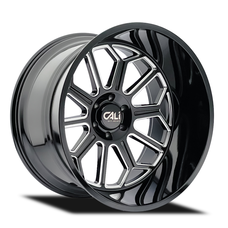 Picture of Cali Off-Road 9117 Auburn 22x12 / 8x170 BP / -51mm Offset / 125.2mm Hub Gloss Black Milled Wheel