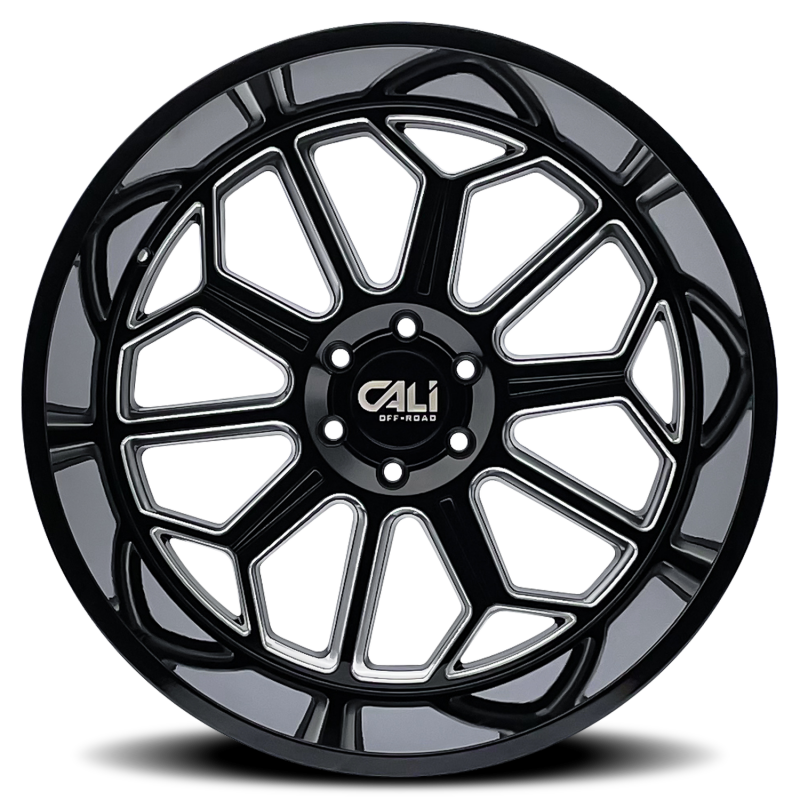 Picture of Cali Off-Road 9117 Auburn 20x10 / 6x139.7 BP / -25mm Offset / 106mm Hub Gloss Black Milled Wheel