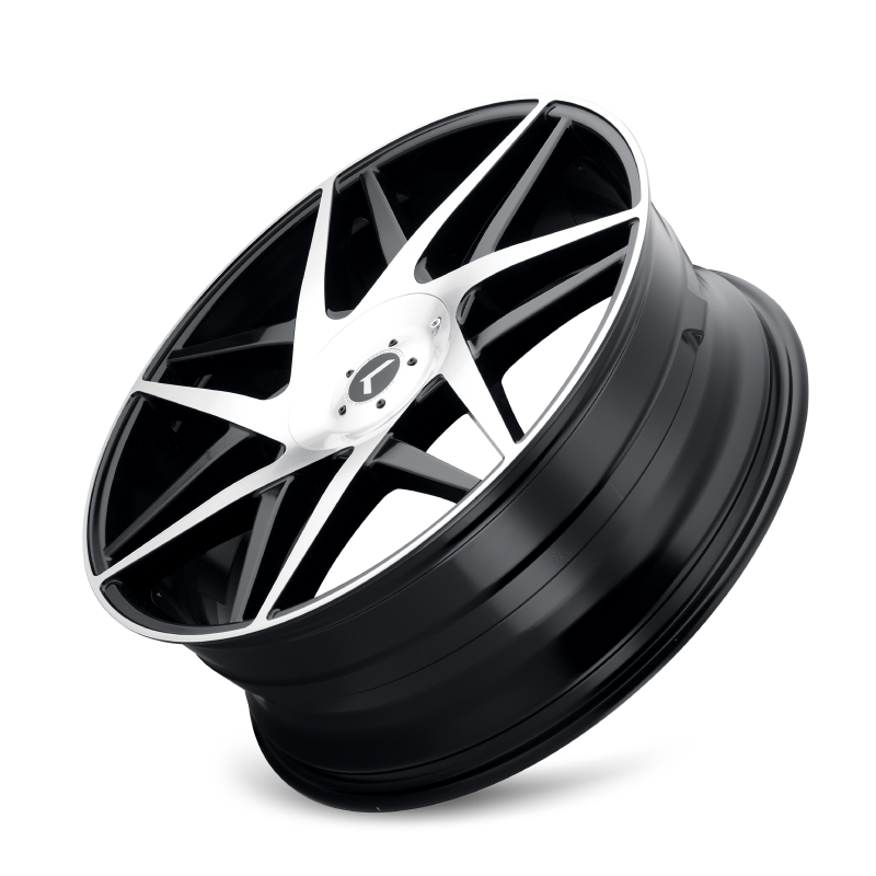 Picture of Kraze KR192 Phase 22x8.5 / 5x112/114.3 BP / 38mm Offset / 72.62mm Hub Gloss Black Machined Wheel