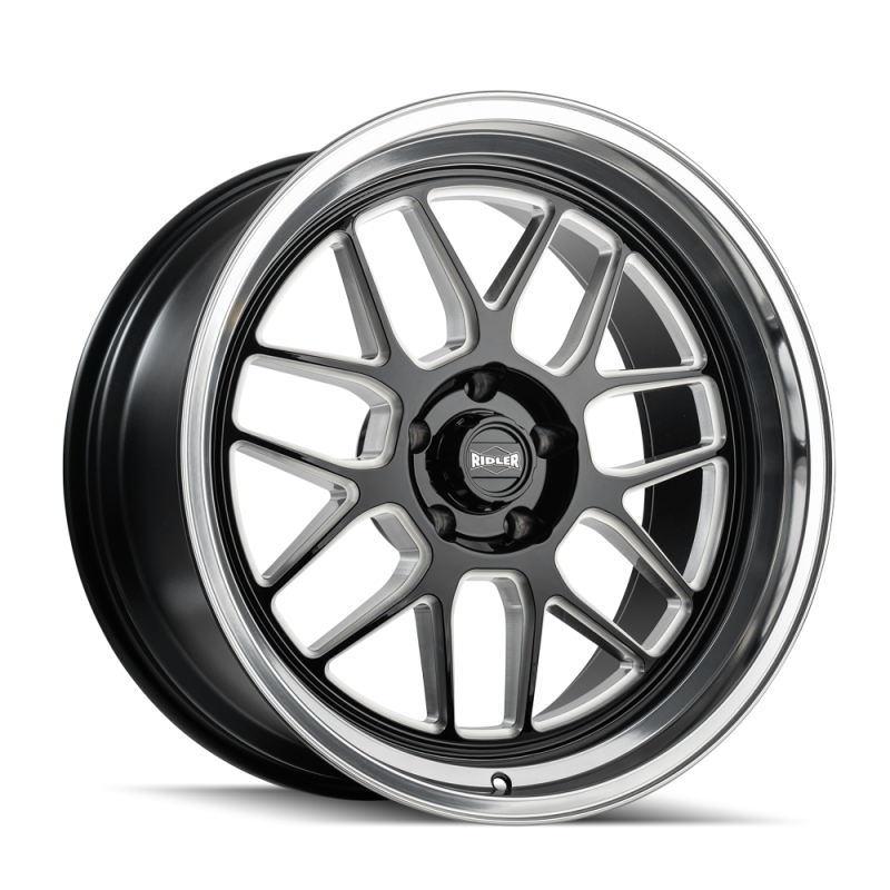 Picture of Ridler 611 20x10 / 5x114.3 BP / 0mm Offset / 83.82mm Hub Gls Blk Mill w/ Diamond Cut Lip Wheel