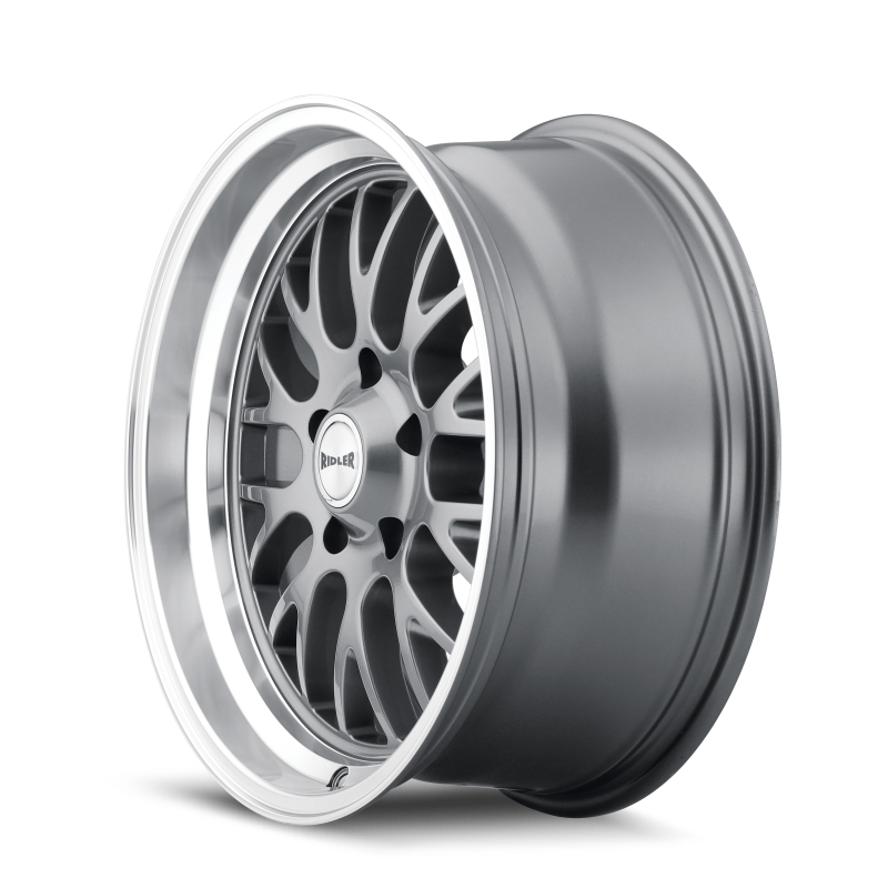 Picture of Ridler 607 18x9.5 / 5x120.65 BP / 6mm Offset / 83.82mm Hub Gloss Grey Machined Wheel