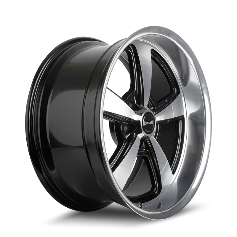 Picture of Ridler 652 18x9.5 / 5x120.65 BP / 0mm OS / 83.82mm Hub Gls Blk w/ Diamond Cut Face & Lip Wheel