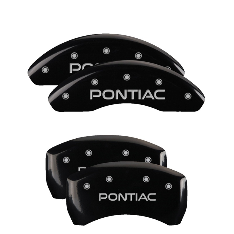 Picture of MGP 4 Caliper Covers Engraved Front & Rear Pontiac Black finish silver ch