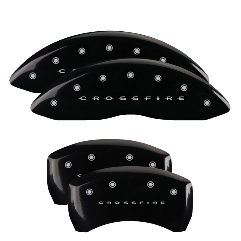 Picture of MGP 4 Caliper Covers Engraved Front & Rear Crossfire Black finish silver ch