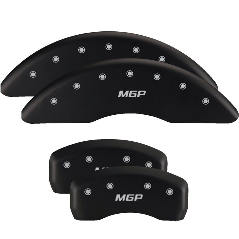 Picture of MGP 4 Caliper Covers Engraved Front & Rear MGP Matte Black finish silver ch