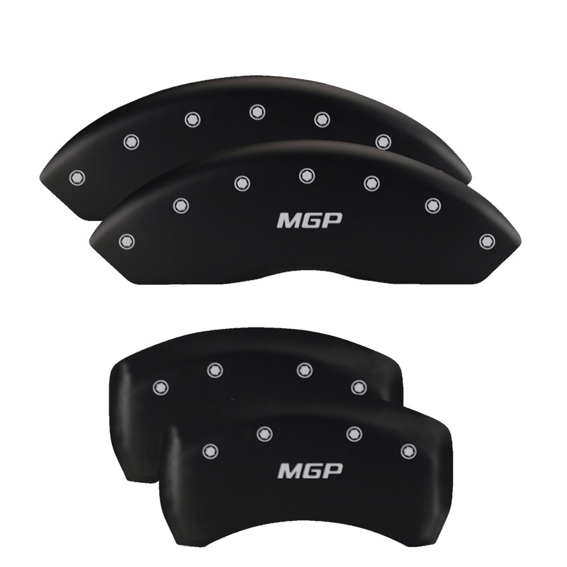 Picture of MGP 4 Caliper Covers Engraved Front & Rear MGP Matte Black finish silver ch