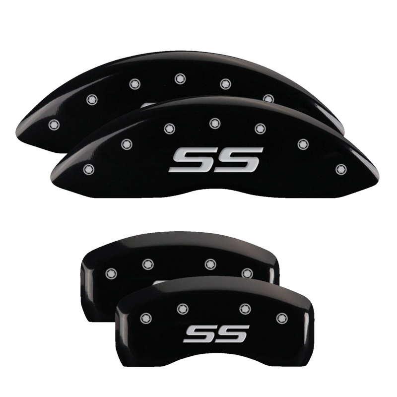 Picture of MGP 4 Caliper Covers Engraved Front & Rear Monte Carlo style/SS Black finish silver ch