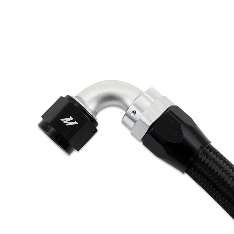 Picture of Mishimoto 3Ft Stainless Steel Braided Hose w/ -10AN Straight/90 Fittings - Black