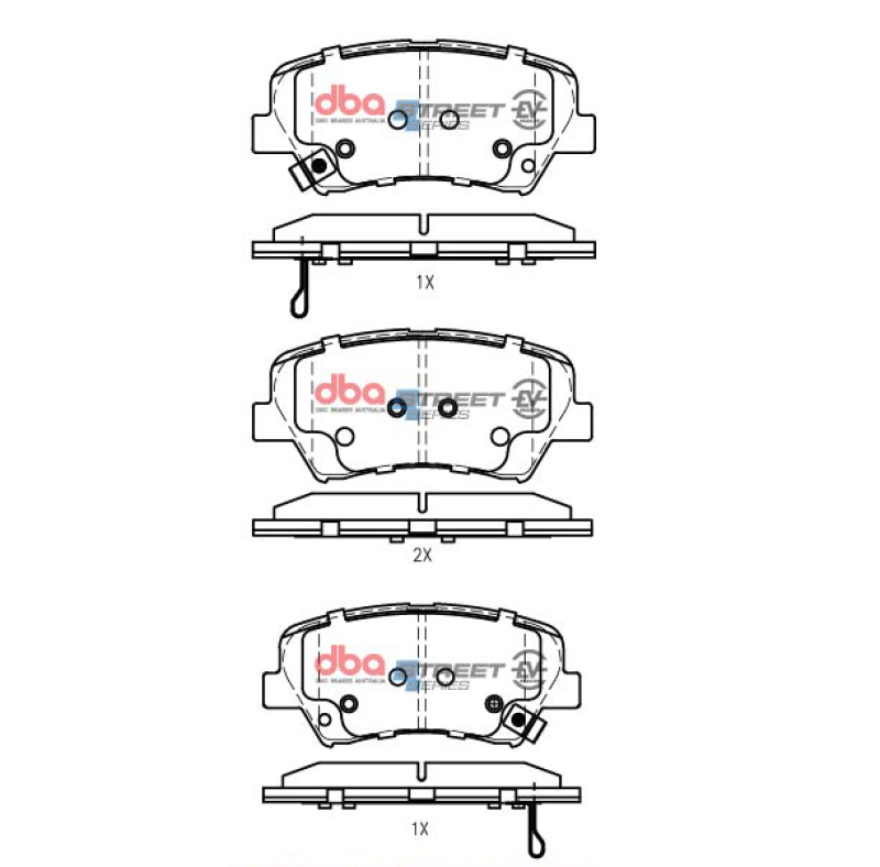 Picture of DBA 17-20 Hyundai Elantra (w/280mm Front Rotor) 2.0L Front SSEV Street Series Brake Pads
