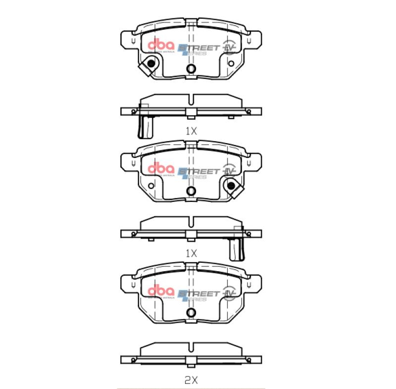 Picture of DBA 09-10 Pontiac Vibe Base 2.4L Rear SSEV Street Series Brake Pads