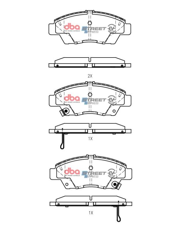 Picture of DBA 11-15 Honda CR-Z Front SSEV Street Series Brake Pads
