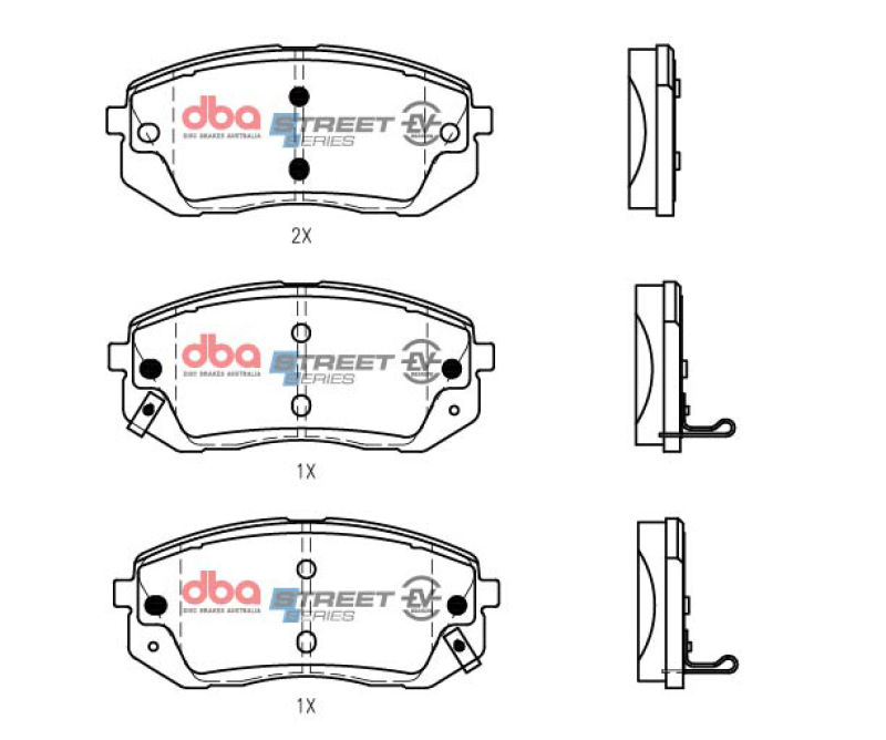 Picture of DBA 18-23 Hyundai Kona (w/A/T / 305mm Front Rotor) AWD Front SSEV Street Series Brake Pads