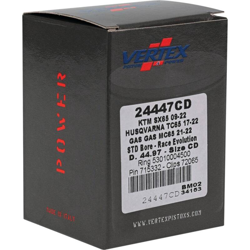 Picture of Vertex Piston 09-24 KTM 65 SX 65cc Cast Race Evolution Piston Kit