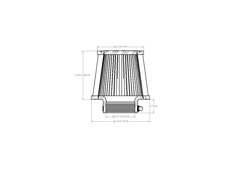 Picture of aFe Universal D2 Dura Dry Air Filter - 21-30016V